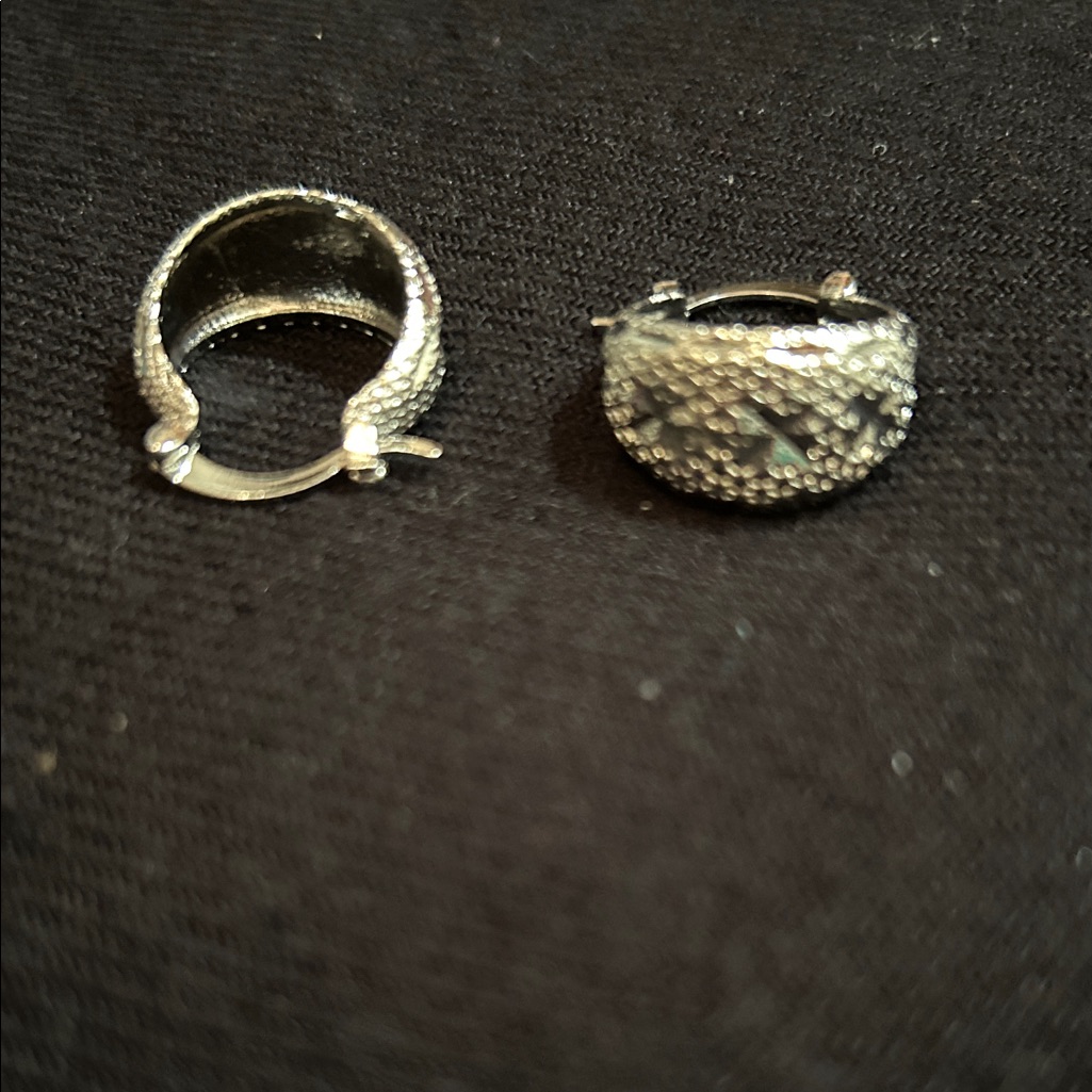 Elegant Silver Textured Hoop Earrings